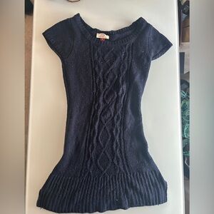 Chic Navy Cable Knit Mini Dress